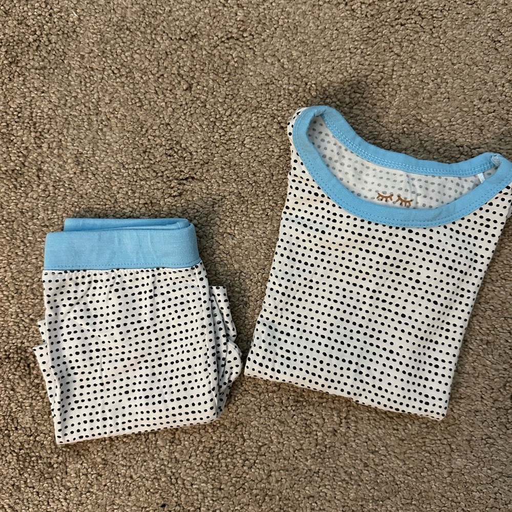 Little Sleepies Blue and White Polka Dot Pajama Set